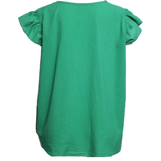 Блуза от рязана дантела в зелено